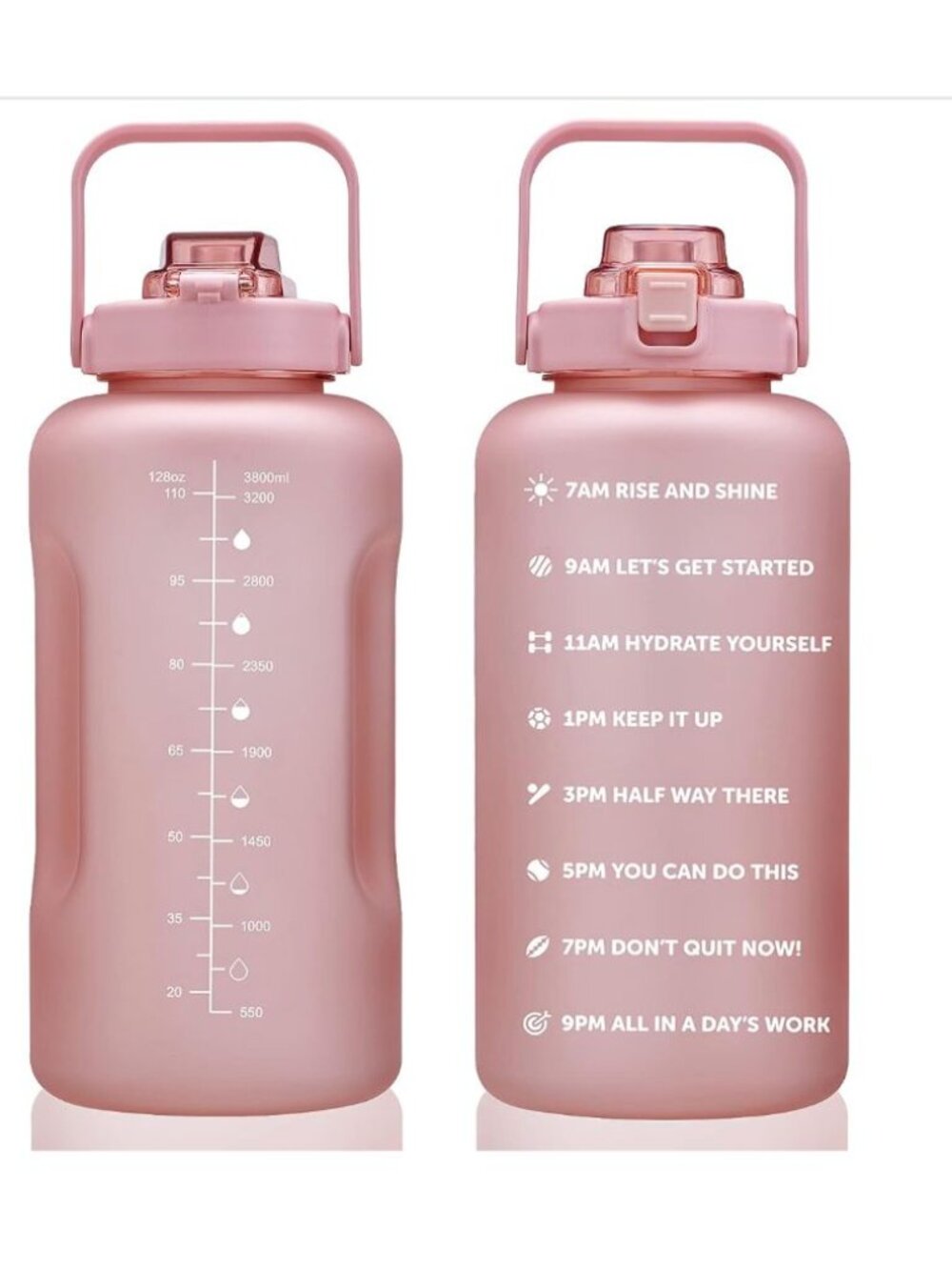 ST-YIBEN 128oz Motivational Water Bottle Time Marker Leakproof BPA Free Straw